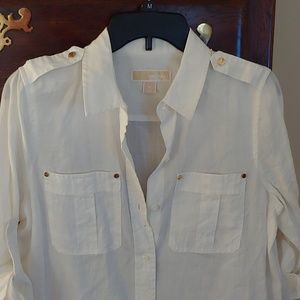 Michael Kors Safari inspired white top